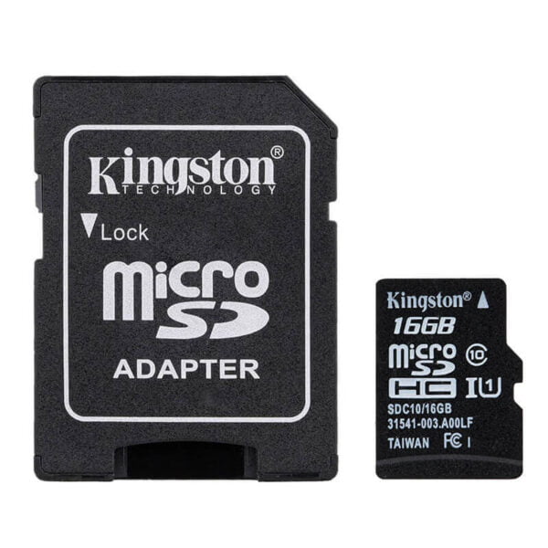 Карта памяти Kingston MicroSDHC 16GB Class 10 + SD Adapter