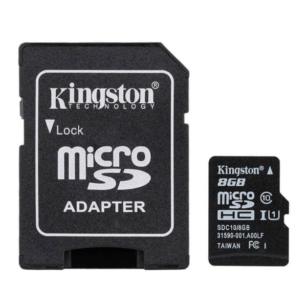 Карта памяти Kingston MicroSDHC 8GB Class 10 + SD Adapter