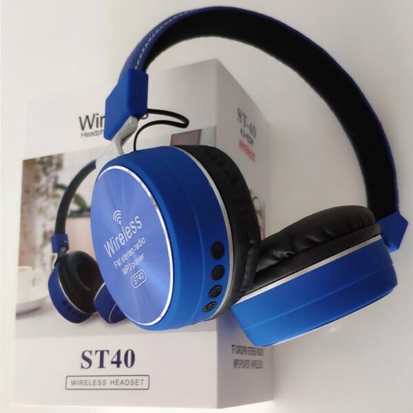 Наушники беспроводные Stereo Bluetooth ST 40 Blue